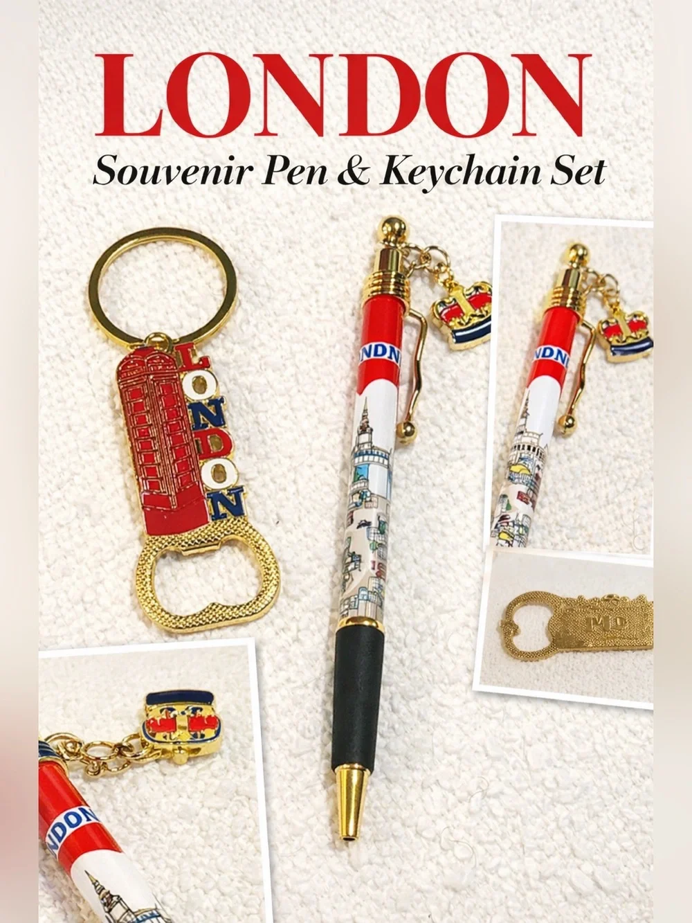 🏙️ London Souvenir Pen & Keychain Gift Set